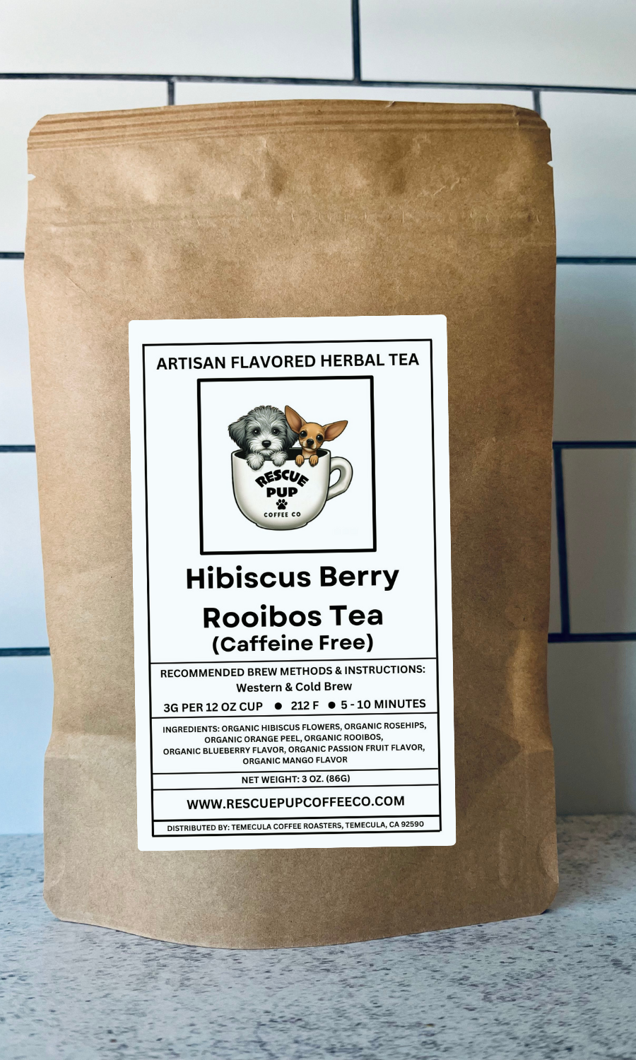 Hibiscus Rooibos Herbal Tea (Caffeine Free)